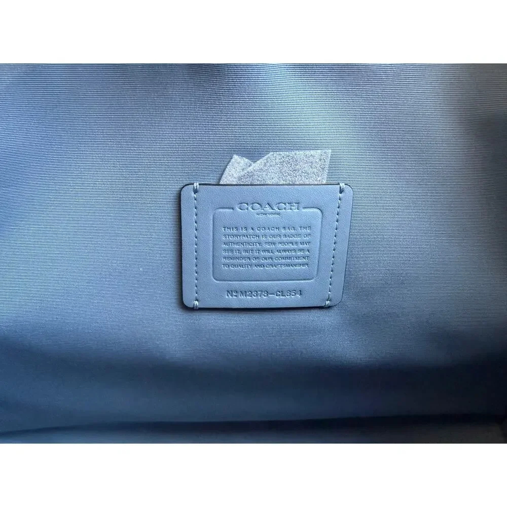 Coach Nina CL654 Blue Croc Embossed Leather Tote Wallet Set